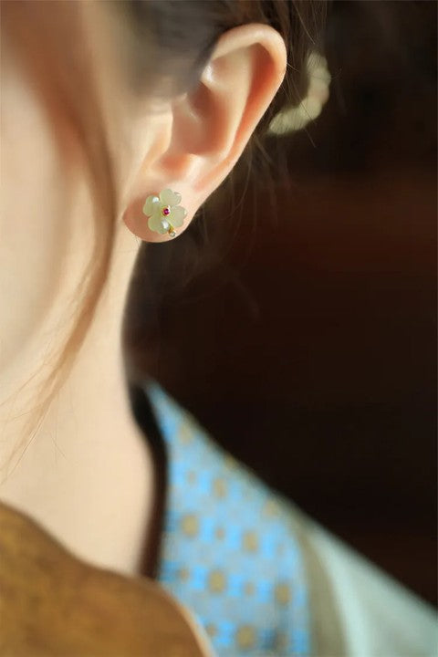 Pendientes Trébol de Jade – Suerte y Abundancia