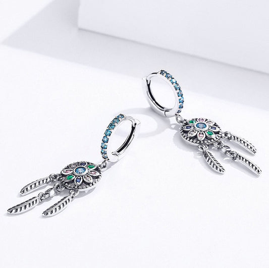 Pendientes Atrapasueños en Plata 925 — Talismán de Sueños