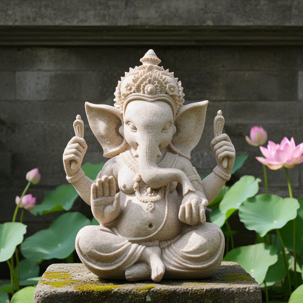 Estatua de Ganesha en piedra arenisca