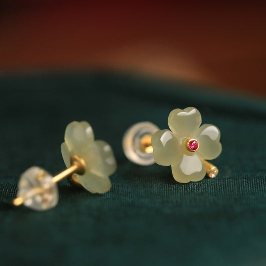 Pendientes Trébol de Jade – Suerte y Abundancia